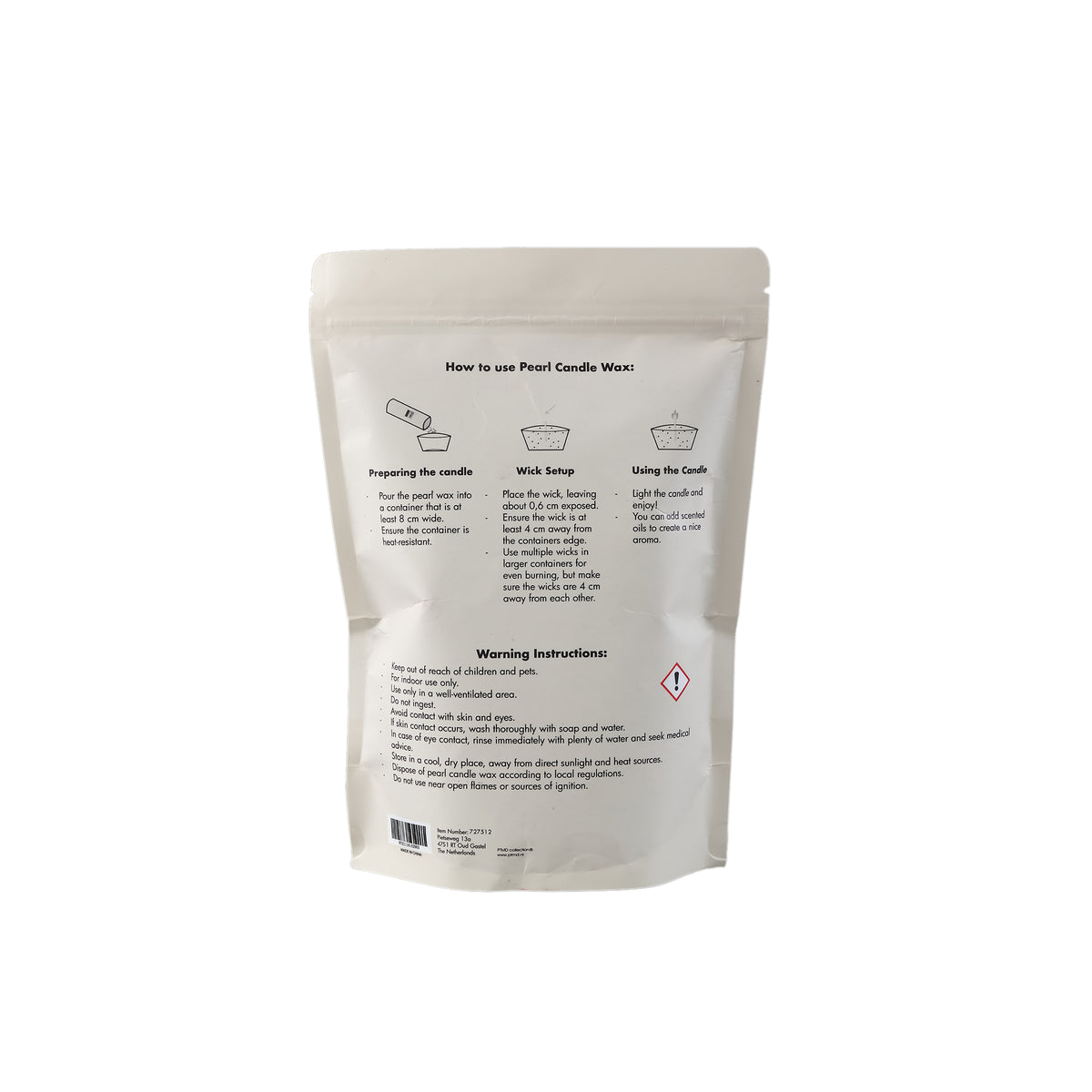 PTMD Kaarsenzand – herbruikbare waxparels, 500 gram - warm grijs