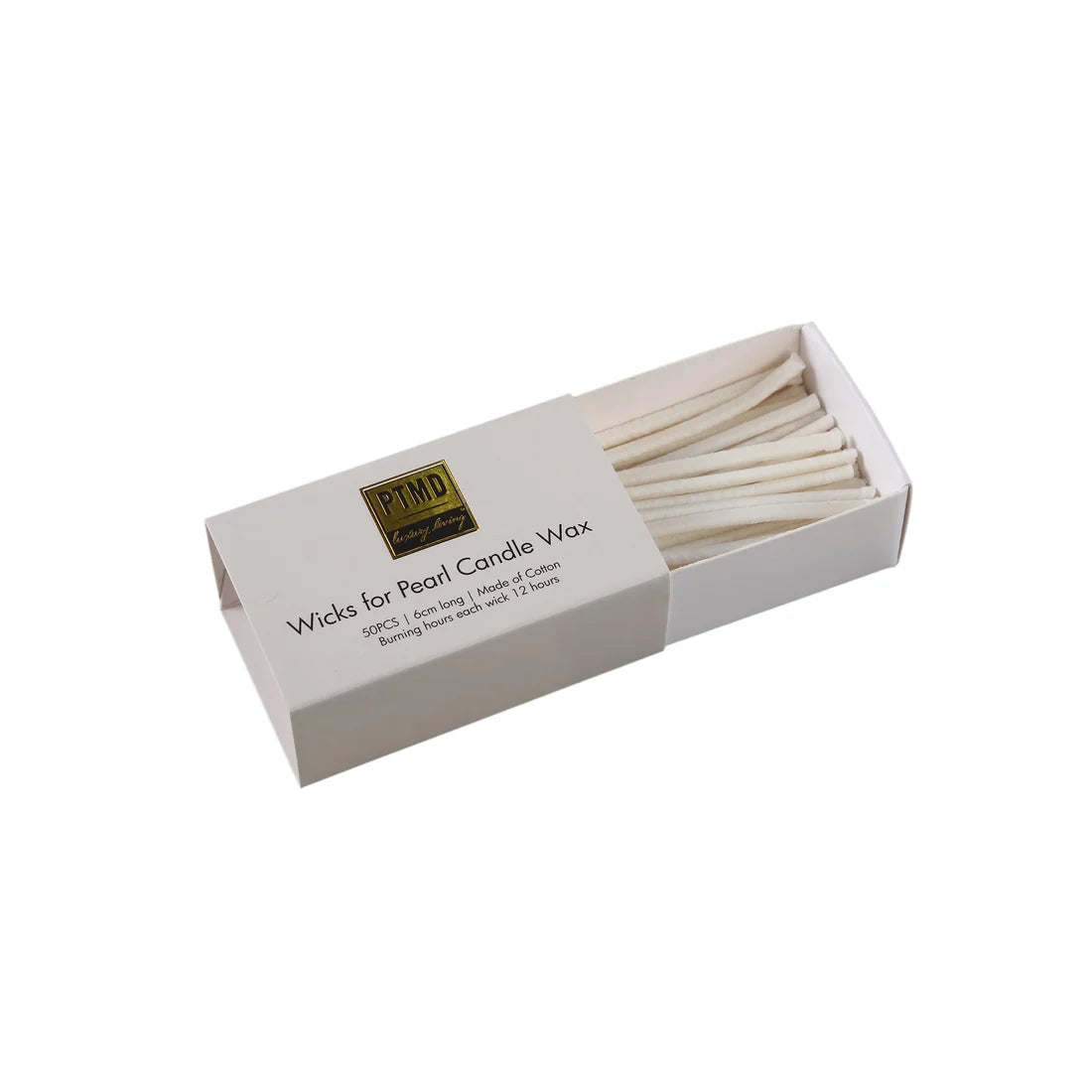 PTMD Pearl candle wax wick box met 50 lontjes