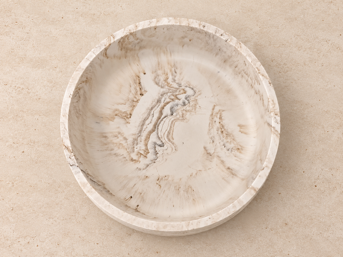 Sandstone Bowl – Handgemaakte Jesmonite Schaal 12 en 17 cm