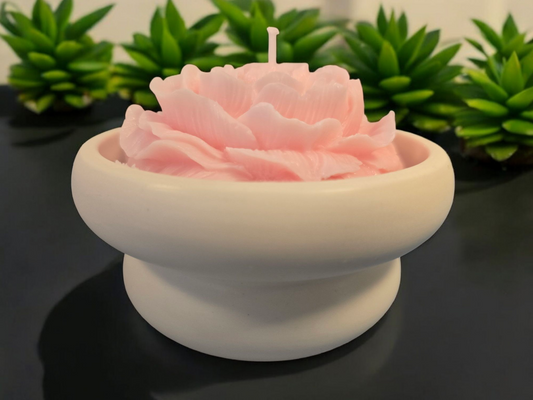 🌹Rose Reverie – Geurkaars in Jesmonite Houder