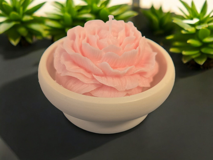 🌹Rose Reverie – Geurkaars in Jesmonite Houder