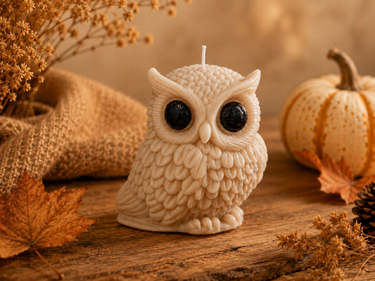 Cozy Owl - Golden Amber Geurkaars