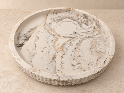 Sandstone Coaster – Handgemaakt Jesmonite schaal rond groot, 20cm