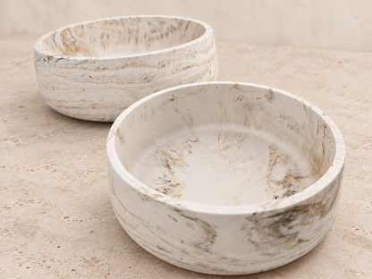 Sandstone Bowl – Handgemaakte Jesmonite Schaal 12 en 17 cm