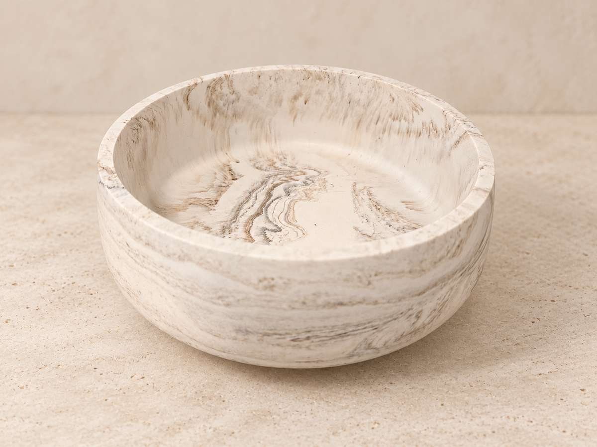 Sandstone Bowl – Handgemaakte Jesmonite Schaal 12 en 17 cm
